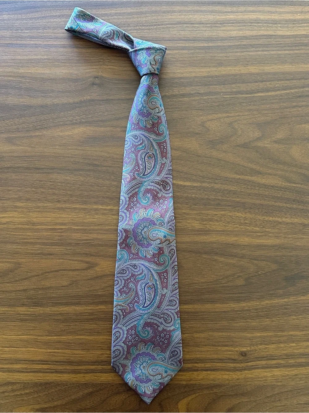Coach Purple Paisley Silk Tie - Brand Unspecified